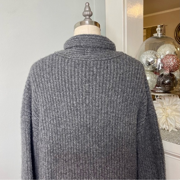 Talbots Shawl Collar Shaker Stitch Wool V Neck Pullover Sweater Oversized Small - Picture 6 of 9